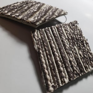 Textured Fabric Leather Earrings: Handmade Drop Earrings