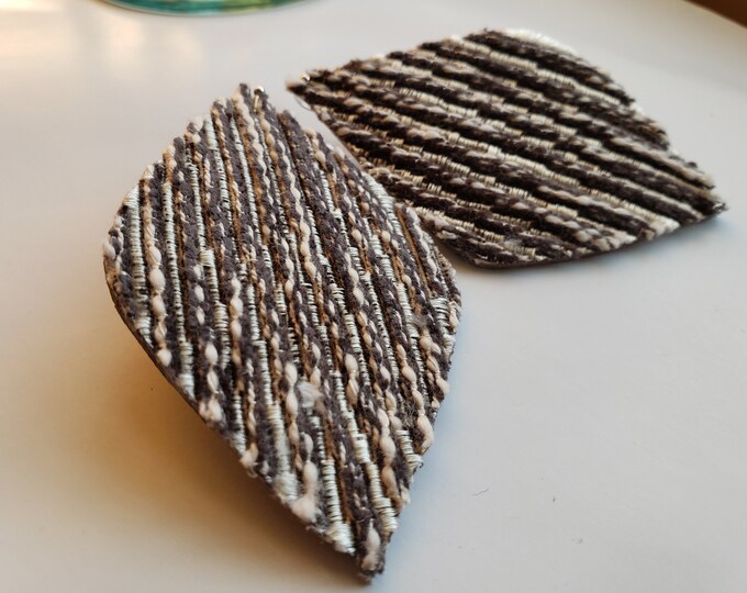 Textured Fabric Drop Earrings: Handmade Salvaged Leather Jewelry