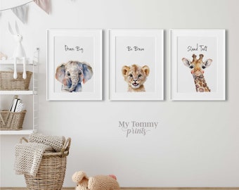 Safari Kinderzimmer Dekor, Kinderzimmer Wand Kunst Tiere, Jungen Schlafzimmer Drucke, Mädchen Zimmer Dekor, Geschlecht Neutral Kinderzimmer Drucke