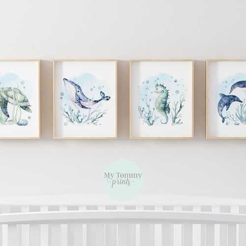 Under the Sea Nursery Decor Ocean Theme Nursery Wall Art Etsy