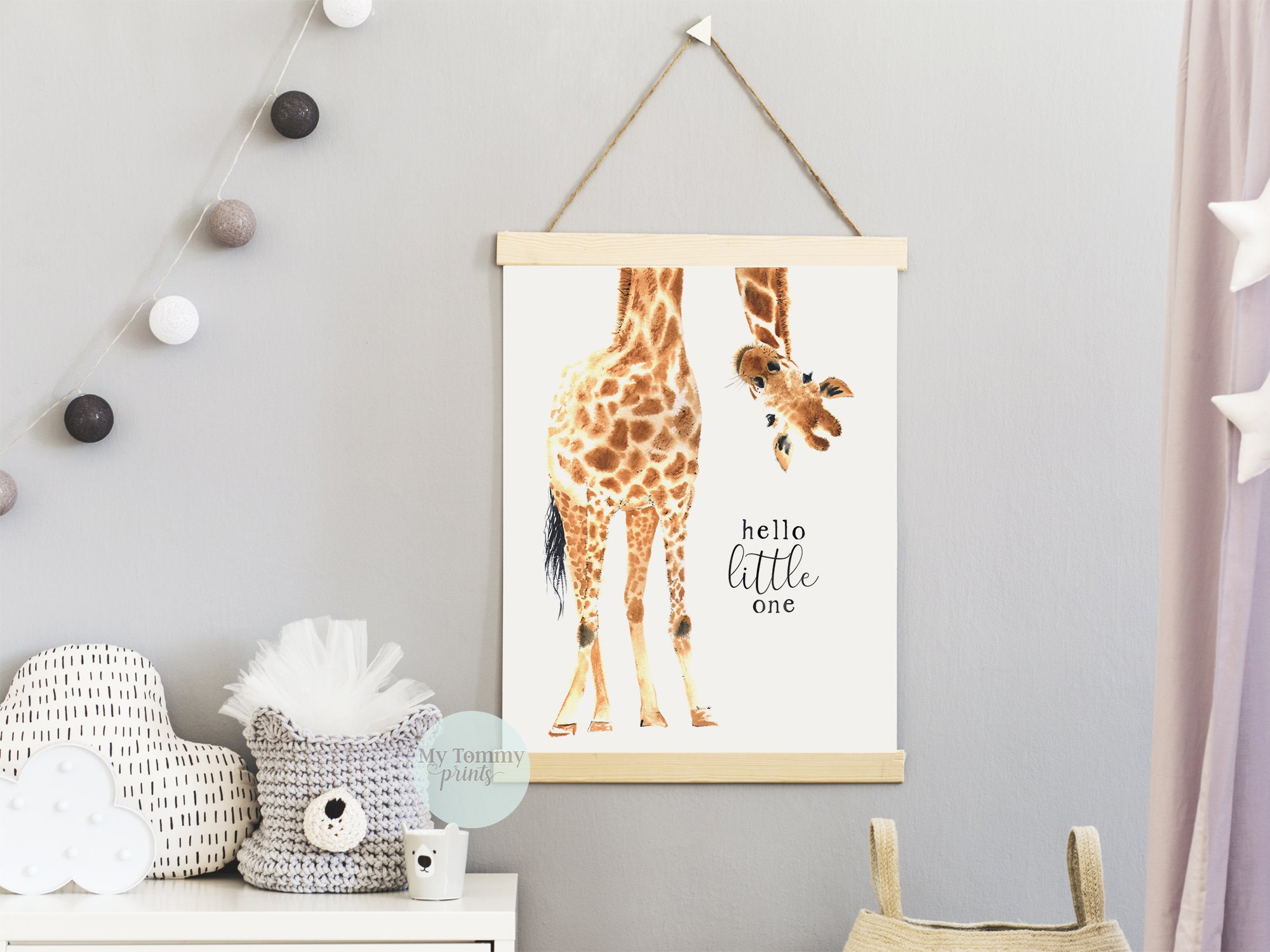 Giraffe Print Unisex Nursery Wall Art Bedroom Decor New Etsy UK