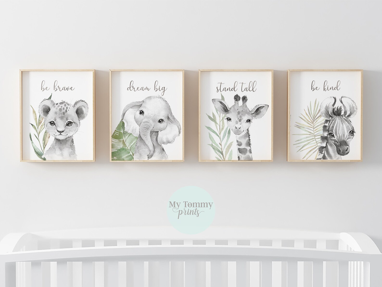 Jungle Animals Print Set of 4 Wall Art Nursery Prints - Etsy