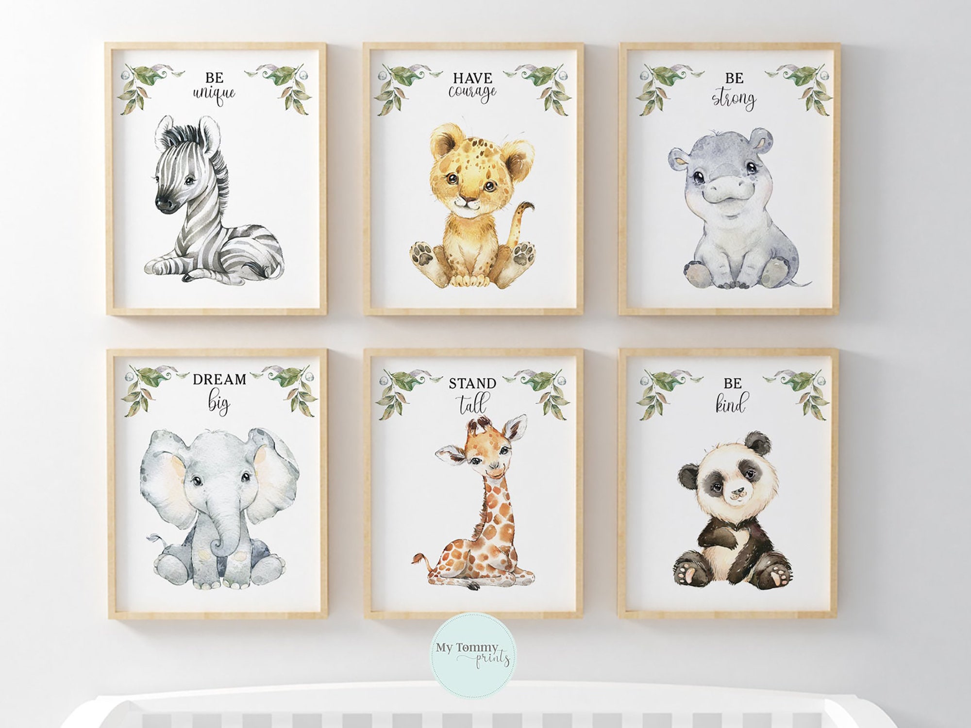 Set of 6 Safari Prints Baby Safari Jungle Animals Nursery - Etsy