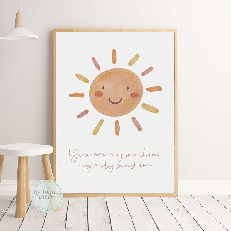 Baby Girl Nursery Prints, You Are My Sunshine, Toddler Girl Room Decor