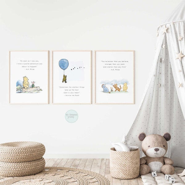 Winnie The Pooh Quotes Nursery Prints Nursery Decor Nursery Wall Art Gender Neutral Nursery Pooh Piglet Eyore Tigger Inspirational Quotes