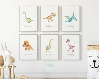 Dinosaur Bedroom Prints for Little Boys Room, Boys Playroom Prints, Toddler Bedroom Decor