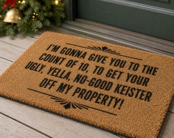 Count of Ten Christmas Coir Doormat, Funny Holiday Quote Welcome Mat, Funny Doormat, Home Alone,New Home Gift, Front Door Mat,Christmas Gift