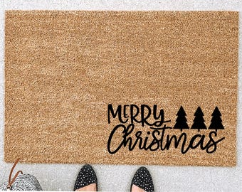 Merry Christmas Welcome Mat, Christmas Doormats, Holiday Door Mat, Door Mat, Christmas Decor, Christmas Decoration Ideas, Santa Doormat