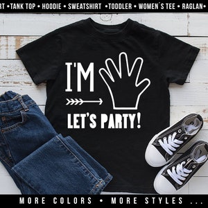 Officially A Handful 5th Birthday Shirt, Kids Birthday Shirt, Five Year Old Birthday Gift, Fifth Birthday Gift, 5th Birthday Party Shirt