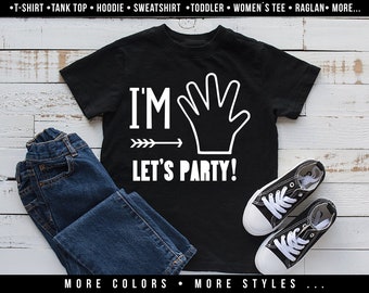 Officially A Handful 5th Birthday Shirt, Kids Birthday Shirt, Five Year Old Birthday Gift, Fifth Birthday Gift, 5th Birthday Party Shirt