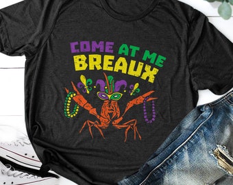 Traje de Mardi Gras de cangrejos, Camisa de Mardi Gras para mujeres, Regalo para amantes del cangrejo de Mardi Gras, Camisa de cuentas, Camisa de desfile, Camiseta de fiesta de carnaval de Mardi Gras
