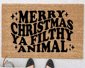 Funny Christmas Doormat, Filthy Animal Doormat, Funny Doormat, Merry Christmas Doormat, Christmas Welcome Mat, Holiday Doormat, Door Mat