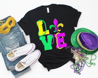 Mardi Gras Shirt, Nola Shirt, Fat Tuesday Shirt,Flower de luce Shirt,Louisiana Shirt,Saints New Orleans Shirt,Mardi Gras Day,Love Mardi Gras