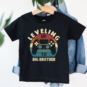 Leveled up to Big Brother Shirt, leveled up to Big Sister Shirt, Pregnancy announcement Shirt, Big Brother Shirt, Personalized Brother Shirt