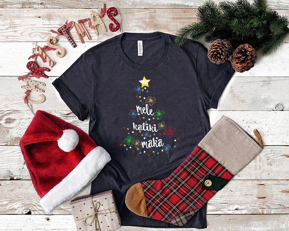 Mele Kalikimaka Bella キャンバス 半袖シャツ、トレンディな 