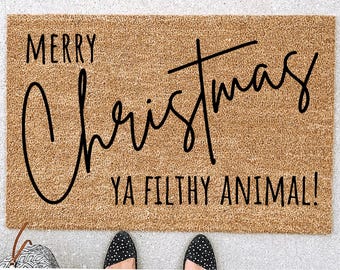 Funny Christmas Doormat, Filthy Animal Doormat, Funny Doormat, Merry Christmas Doormat, Christmas Welcome Mat, Holiday Doormat, Door Mat