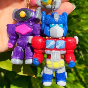Handmade Optimus Prime Transformers Clay Keychain