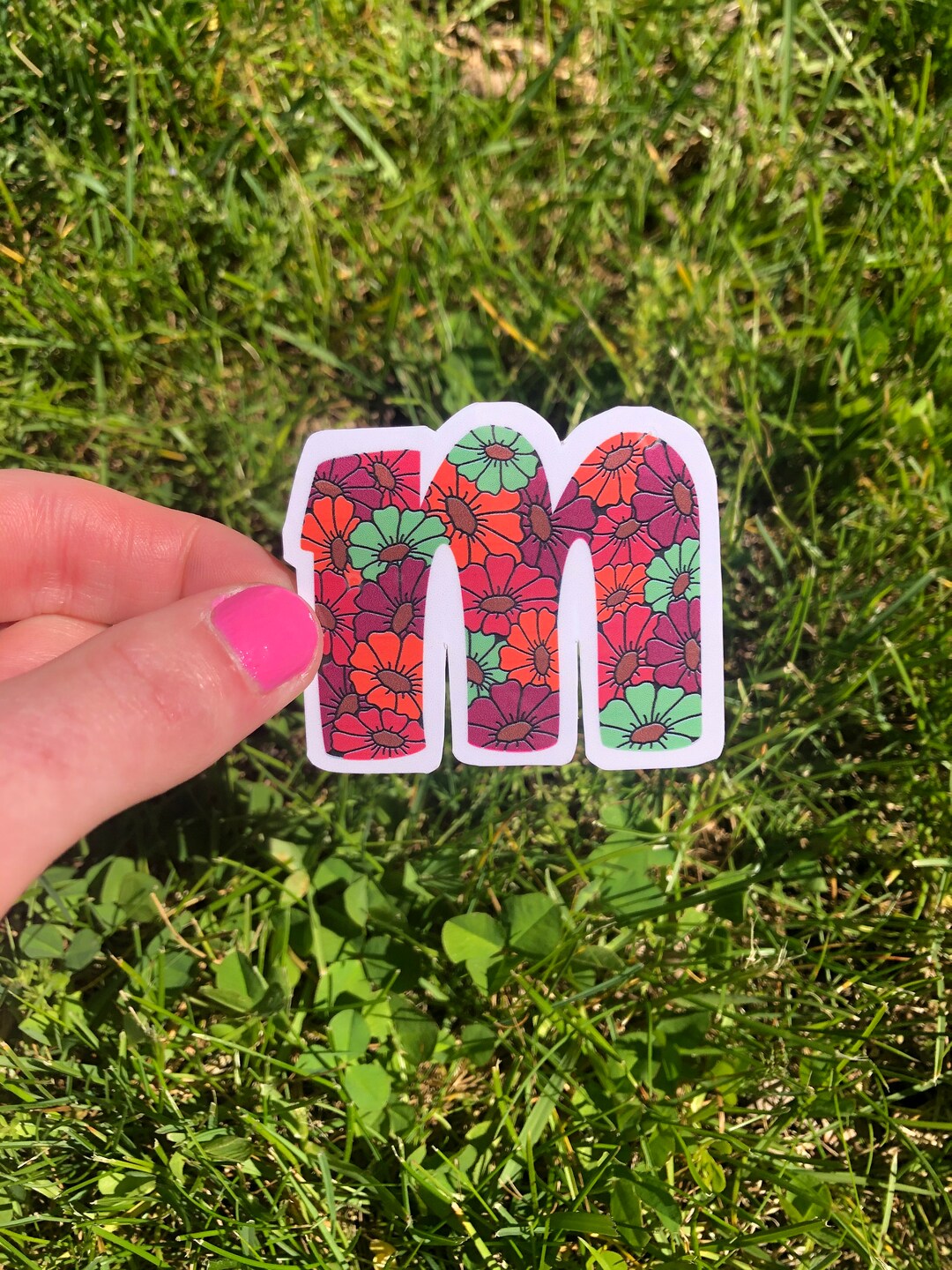 Personalized Floral Letter Sticker Letter Stickers Initial Etsy