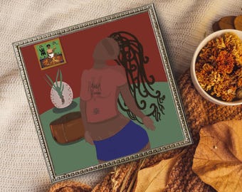 Afro-Diasporan "Dagin Arewa Hausa Hoodoo" Artwork - 12x12 Matte Print | Black Art, Spirituality, Traditional