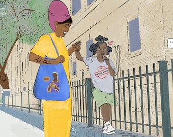 Detroit East Jefferson - 13x19 Hoodoo Black American Art Print / Poster - 8.5x11 available