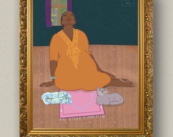 Peaceful Art "Home With Allah" 8.5x11 Semi-Gloss Print | Femme Muslim Art | Woman