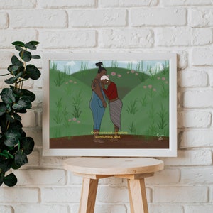 Black Lesbian Art - Missouri Sapphic Love - 8.5x11 Semi-Gloss Art Print | LGBTQ+ | WLW
