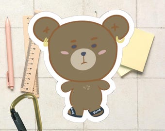 Gay Bear with Slides Kiss-Cut Stickers | WLW Butch/Masc/Stud Stickers