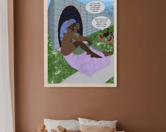 Let's Keep Each Other - Black Lesbian Art 13x19 Luster Print -Magical, Spiritual, Conjure Queer | WLW | Sapphic Art
