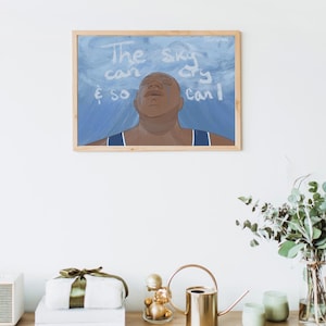 Sky Cries - Estampa transmasculina e queer preta | Arte da diáspora africana, arte LGBTQ+ semibrilhante