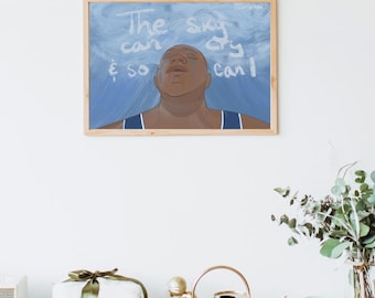Sky Cries - Black Transmasculine & Queer Print | African Diasporan Art, LGBTQ+ Semigloss Art
