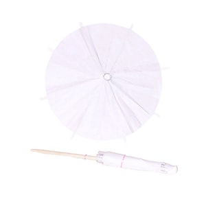100 x Ombrellini da Cocktail Bianchi Ombrelloni da Bere Fatti a Mano Nuovo Dessert Cake Topper Cupcake Tiki Tropical Luau Beach Party Ombrellone di Carta Picks