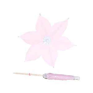 25 x Pink Lily Cocktail Umbrellas Flower Drink Umbrella Handmade New Dessert Cake Topper Cupcake Tropical Luau Party Paper Parasol Picks