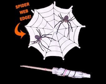 25 x Halloween Spiders Cocktail Umbrellas Drink Umbrella Handmade New Dessert Cake Topper Cupcake Tropical Luau Party Paper Parasol Picks