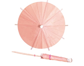 25 x Blushing Pink Cocktail Umbrellas – Party Decorations