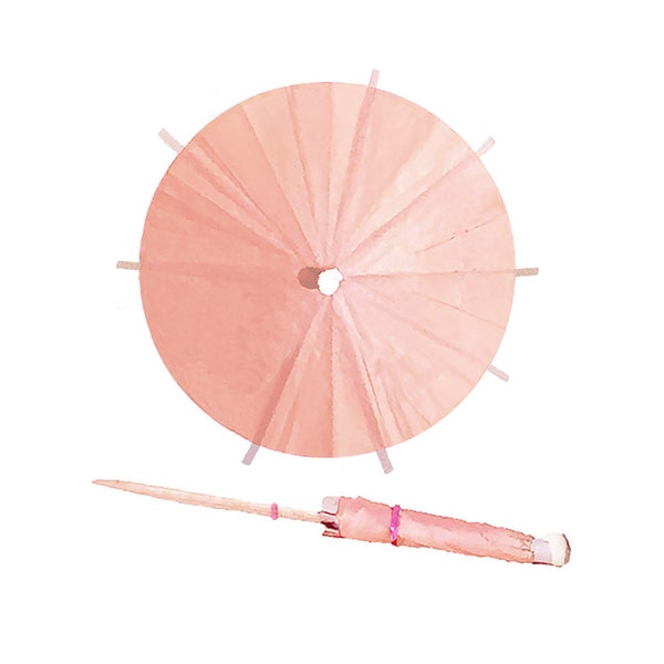 25 x Blushing Pink Cocktail Umbrellas - NEW Blushing Pink Drink Umbrellas