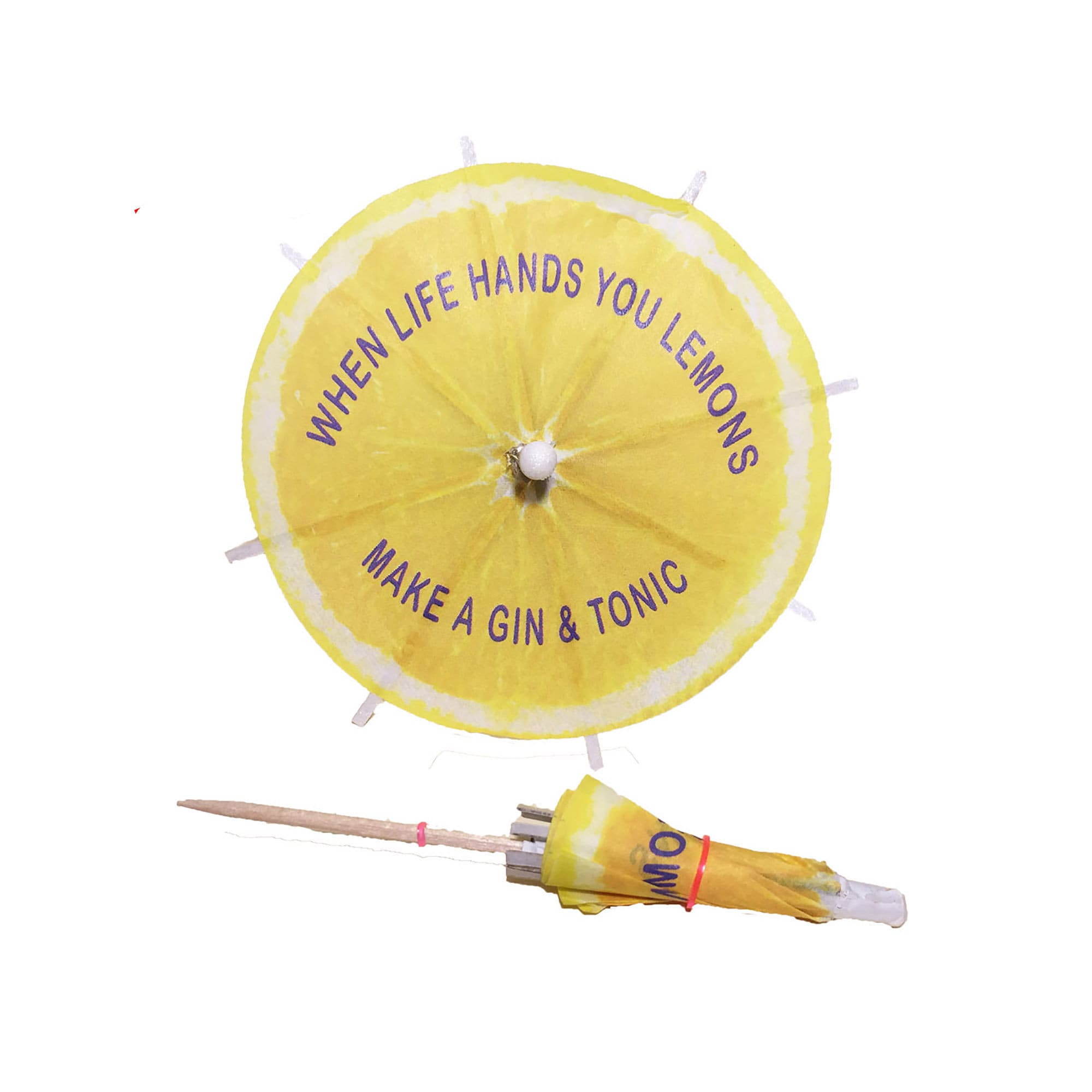 25 parasols gin tonic citron, parasol pour boissons tropicales