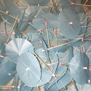 25 x Light Blue Cocktail Umbrellas – Party Drink Decorations image 3