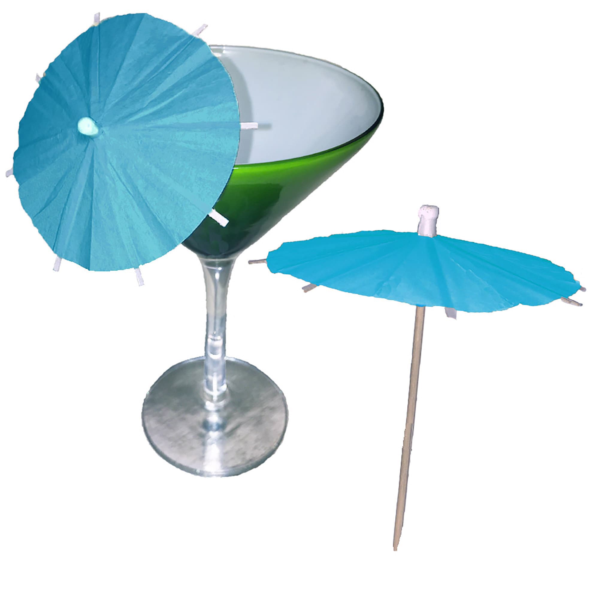 8 X Aqua Cocktail Umbrellas NEW Aqua Drink Umbrellas Etsy