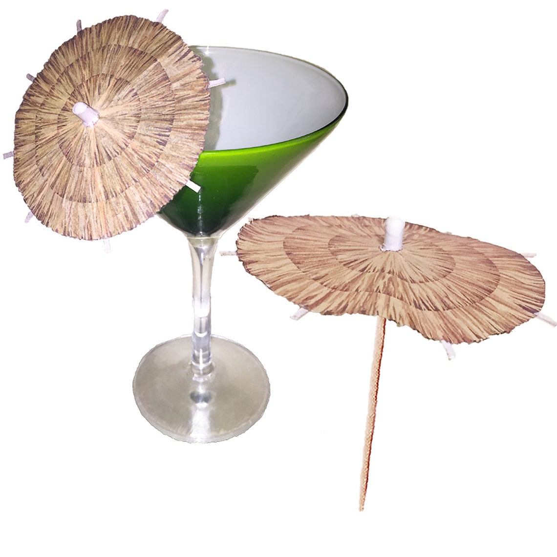 8 X Tiki Hut Cocktail Umbrellas Drink Umbrella Handmade New Etsy UK