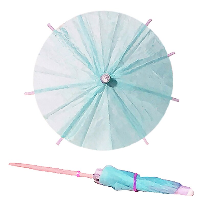 25 x Light Blue Cocktail Umbrellas – Party Drink Decorations image 5