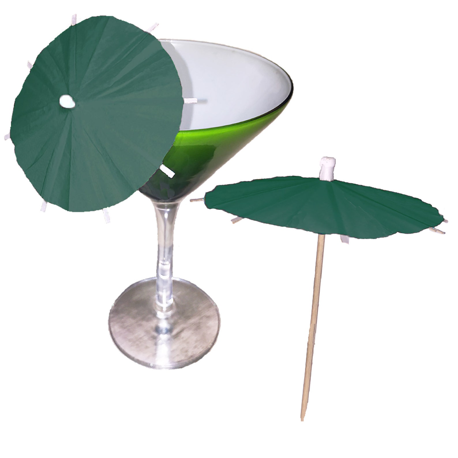 100 X Dark Green Cocktail Umbrellas NEW Dark Green Drink Umbrellas Etsy