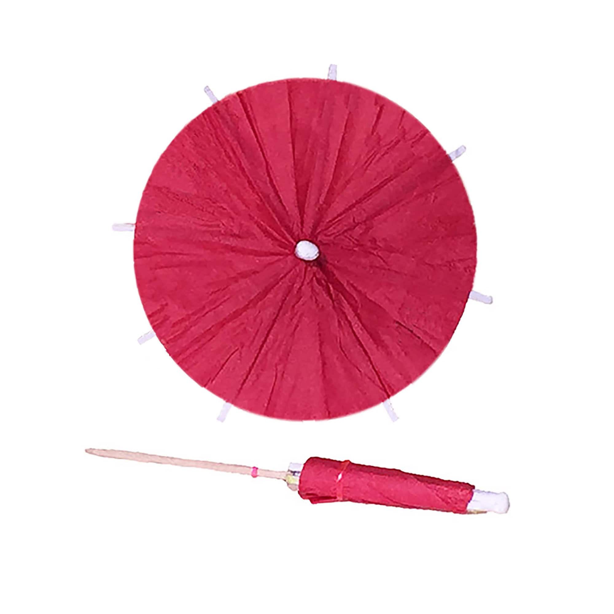 100 X Red Cocktail Umbrellas Drink Umbrella Handmade New Dessert Cake