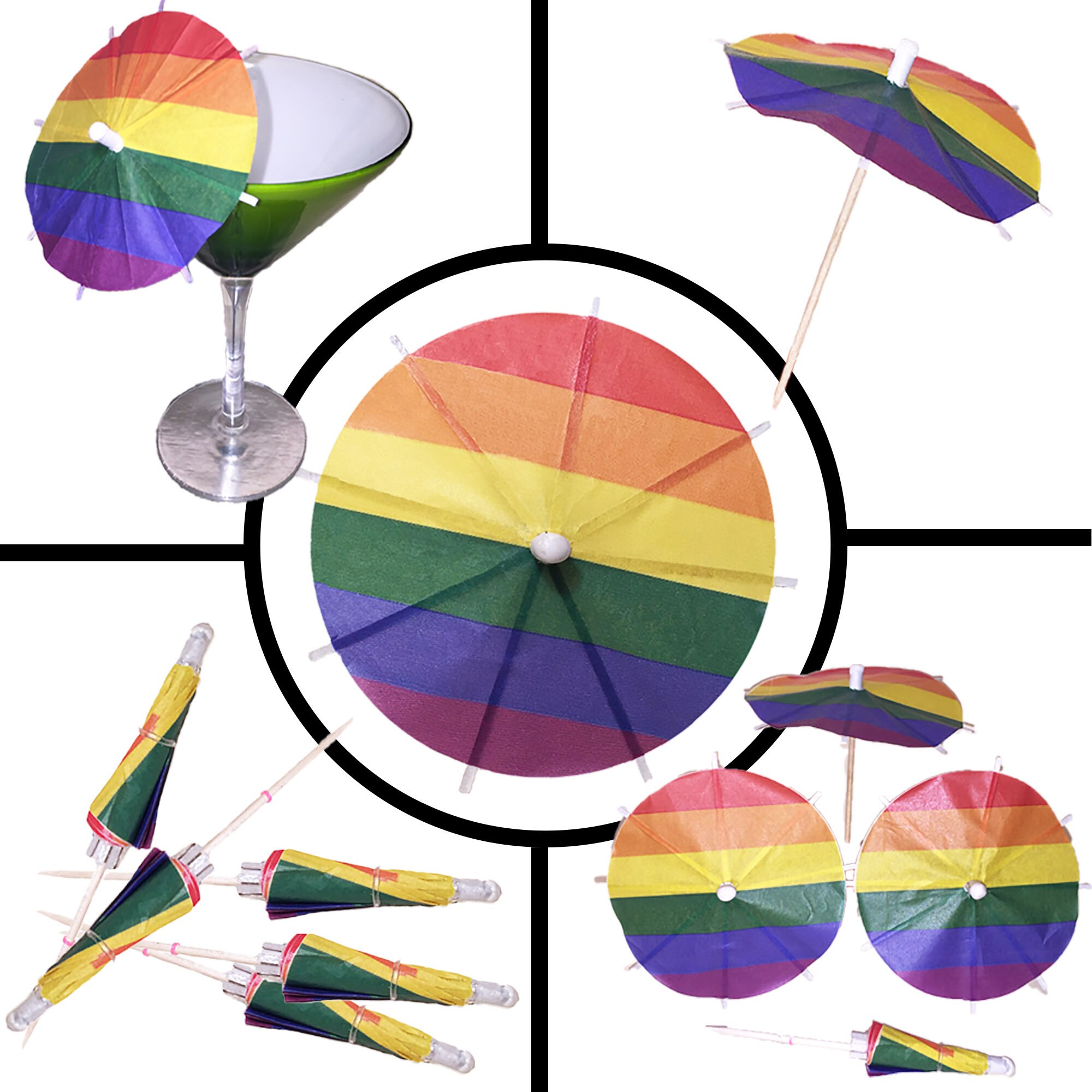 25 X Pride Flag Cocktail Umbrellas Stripe Drink Umbrella Etsy Canada