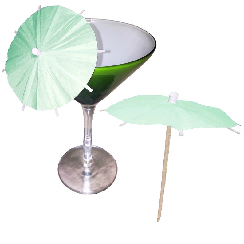 100 X Mint Green Cocktail Umbrellas NEW Mint Green Drink Etsy