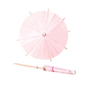 25 x Light Pink Cocktail Umbrellas - NEW Light Pink Drink Umbrellas