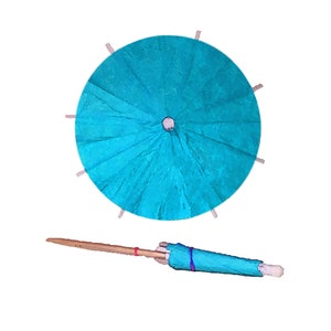 25 x Aqua Cocktail Umbrellas - NEW Aqua Drink Umbrellas