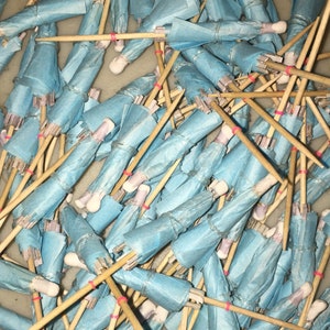 25 x Light Blue Cocktail Umbrellas – Party Drink Decorations image 4