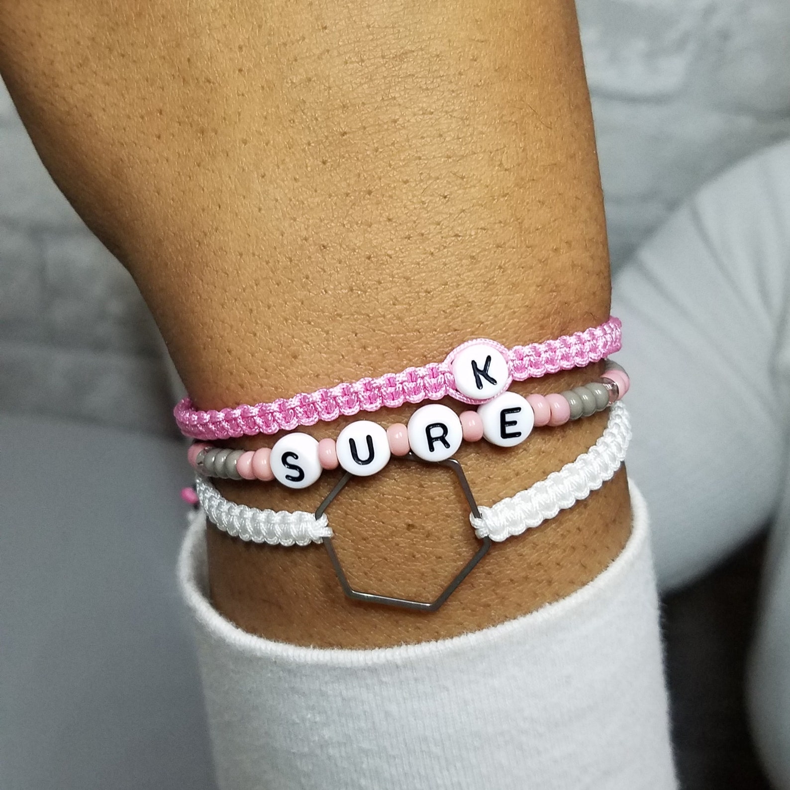 Macrame Name Bracelet Macrame Word Bracelet Personalized Etsy