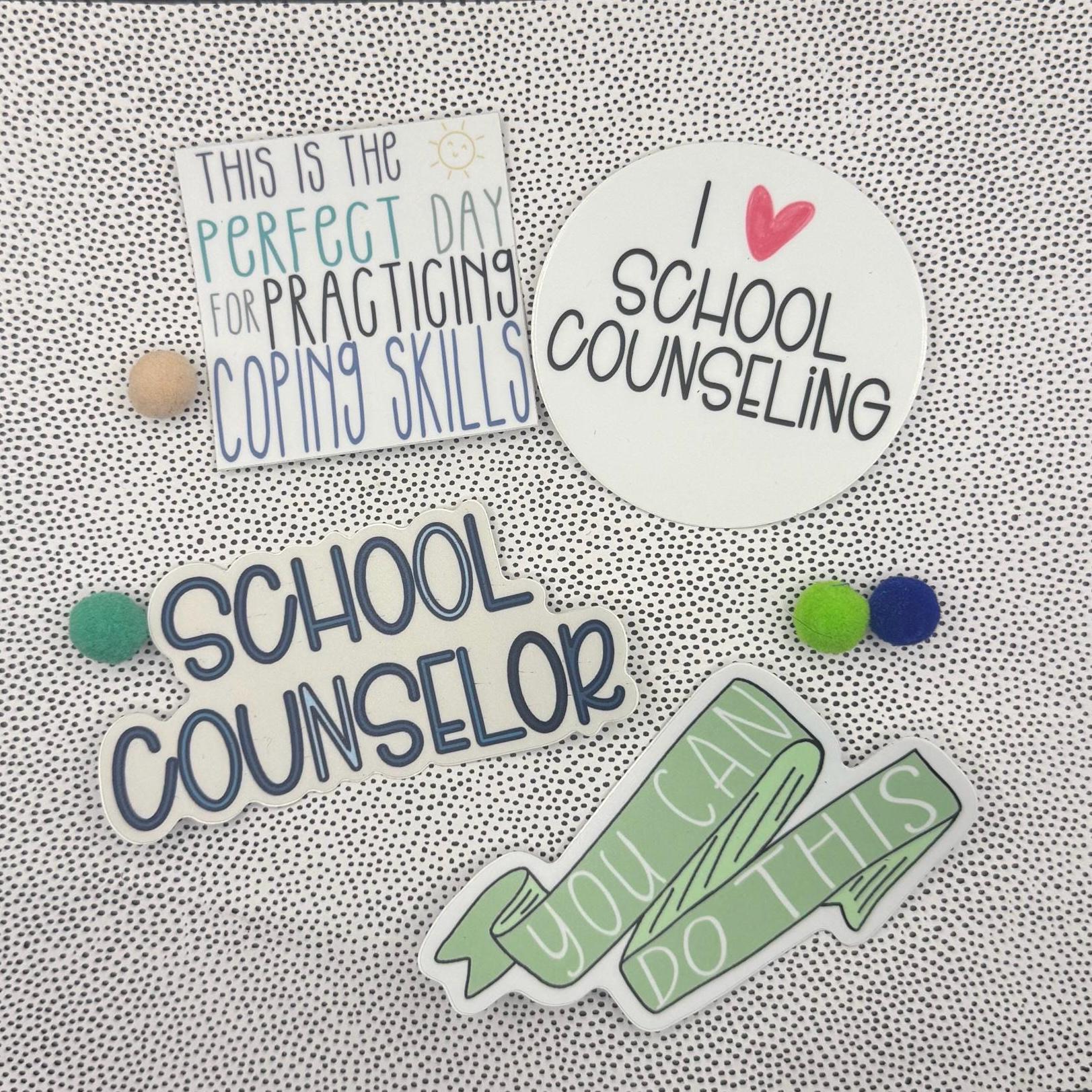 Waterproof Counseling Sticker Pack, School Counselor Gift, Mental ...