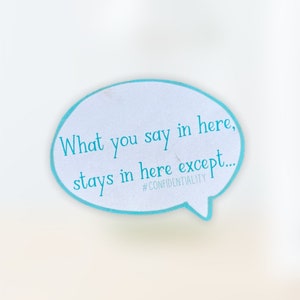 Confidentiality sticker, School counselor sticker, Social Worker, confidentiality sticker, school counselor mental health appreciation aware